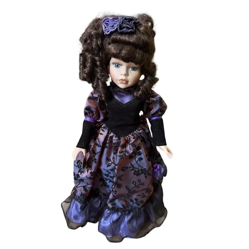Dan Dee Collectors Choice Porcelain Doll Purple Black Victorian Limited Edition‎